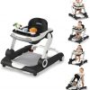 Baby Walker,4-Gear Height Adjustable Baby Walker with Wheels,5 in 1 Baby Activity Center,Music and Lights Bouncer Walker for Baby Boy 6-18 Months,Adjustable Speed Baby Push Walker