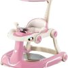 Baby Walker, Height Adjustable Baby Walker with Wheels, Rocker, Activity Center, Bouncer, Push Walker Boys and Girls (Pink)