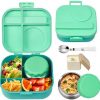 Bento Lunch Box for Kids with 12oz Soup Thermo,4 Compartments Lunch Box Containers Kids, Includes Foldable Spoon &Sauce Jar, BPA Free&Leak proof,Insulated Food Jar for Travel,School,Picnic