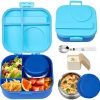 Bento Lunch Box for Kids with 12oz Soup Thermo,4 Compartments Lunch Box Containers Kids, Includes Foldable Spoon &Sauce Jar, BPA Free&Leak proof,Insulated Food Jar for Travel,School,Picnic