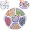 Kids Original Snack Spinner Bundle - Reusable Snack Container with 5 Compartment Dispenser and Lid | BPA and PVC Free | Dishwasher Safe | No Spill, Leakproof,for Toddlers,School (Purple)
