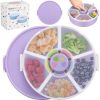Kids Original Snack Spinner Bundle - Reusable Snack Container with 5 Compartment Dispenser and Lid | BPA and PVC Free | Dishwasher Safe | No Spill, Leakproof,for Toddlers,School (Purple-2Pack)