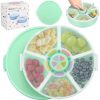 Kids Original Snack Spinner Bundle - Reusable Snack Container with 5 Compartment Dispenser and Lid | BPA and PVC Free | Dishwasher Safe | No Spill, Leakproof,for Toddlers,School (Green-2Pack)