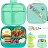 Kids Bento Lunch Box with 12oz Soup Thermo, Kids Leakproof Lunch Food Container with 4 Compartments, Insulated Lunch Bag & Water Cup for Girls Boys to School Travel