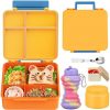Bento Lunch Box for Kids with 9oz Soup Thermo, Leakproof Lunch Food Containers with 4 Compartment, Kids Thermo Hot Food Jar for School Travel