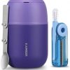 17oz Soup Thermo for Hot Food Adults Insulated Food Jar Thermo Hot Food Lunch Container Wide Mouth Stainless Steel Lunch Box for Kids with Folding Spoon Cleaning Brush Purple