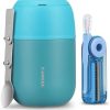 17oz Soup Thermo for Hot Food Adults Insulated Food Jar Thermo Hot Food Lunch Container Wide Mouth Stainless Steel Lunch Box for Kids with Folding Spoon Cleaning Brush Peacock Blue