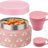 10oz Soup Thermo for Hot Food Silicone Snack Cup Set for Kids Lunch Thermo Leak-Proof Vacuum Stainless Steel Wide Mouth Food Jar for School Travel