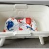Baby Bathtub for Newborn with Thermometer & Soft Floating Cushion, Bathtub with Drain Hole, Durable Travel Foldable Baby Tubs for Infants to Toddler (Snow White)