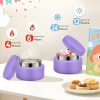 Bento Lunch Box for Kids with 9oz Soup Thermo Leak-Proof Lunch Food Container with 5 Compartment Thermo Hot Food Jar and Insulated Lunch Bag for Kid Toddler Girls Boys to School(Purple)