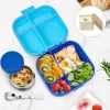 Bento Lunch Box for Kids with 12oz Soup Thermo,4 Compartments Lunch Box Containers Kids, Includes Foldable Spoon &Sauce Jar, BPA Free&Leak proof,Insulated Food Jar for Travel,School,Picnic