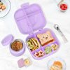 Kids Lunch Box Set -12oz Insulated Food Jar, Thermal Bag,Leakproof Lunch Food Containers Cutlery (BPA Free)-Gift for Girls/Boys Age 3-10(Purple+Purple Jar)