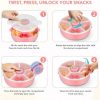Kids Original Snack Spinner Bundle - Reusable Snack Container with 5 Compartment Dispenser and Lid | BPA and PVC Free | Dishwasher Safe | No Spill, Leakproof,for Toddlers,School (Pink)