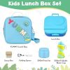 Kids Bento Lunch Box with 12oz Soup Thermo, Kids Leakproof Lunch Food Container with 4 Compartments, Insulated Lunch Bag & Water Cup for Girls Boys to School Travel