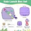 Kids Bento Lunch Box with 12oz Soup Thermo, Kids Leakproof Lunch Food Container with 4 Compartments, Insulated Lunch Bag & Water Cup for Girls Boys to School Travel