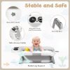 Collapsible Baby Bathtub for Newborn, Baby Bath Tub with Thermometer & Soft Floating Cushion & Drain Hole for Infant to Toddler, Portable Travel Bathtub with No-Slip Feet for 0-36 Months-Gray