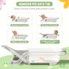 Reclining Baby Bathtub for Newborn, Angle Adjustable Baby Tub for Infant to Toddler, Bath Support in Tub, Thermometer & Bath Kneeler Rest Pad & Clean Rinse Cup, 6-36 Months-Gray