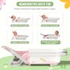Reclining Baby Bathtub for Newborn, Angle Adjustable Baby Tub for Infant to Toddler, Bath Support in Tub, Thermometer & Bath Kneeler Rest Pad & Clean Rinse Cup, 6-36 Months-Pink