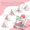 Baby Walker with Wheels, 5 in 1 Walker for Baby Boy Girl 6-12 Months with Bouncer, Music and Lights Baby Jumper Activity Center, Adjustable Height Speed, Push Walker for Ages 6-18 Months Toddler