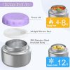 Bento Lunch Box for Kids with 12oz Soup Thermo,4 Compartments Lunch Box Containers Kids, Includes Foldable Spoon &Sauce Jar, BPA Free&Leak proof,Insulated Food Jar for Travel,School (Purple)