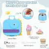 Dinosaur Lunch Box for Kids with Secret Compartment | 4 Compartments Bento Box + 12oz Insulated Food Jar | Leak-Proof Sauce Cup & Collapsible Spoon | BPA-Free, Dishwasher Safe(Colorful)