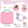 Bento Lunch Box for Kids with 9oz Soup Thermo, Leakproof Lunch Food Containers with 4 Compartment, Kids Thermo Hot Food Jar for School Travel