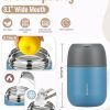 17oz Soup Thermo for Hot Food Adults Insulated Food Jar Thermo Hot Food Lunch Container Wide Mouth Stainless Steel Lunch Box for Kids with Folding Spoon Cleaning Brush Gray Blue