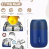 17oz Soup Thermo for Hot Food Adults Insulated Food Jar Thermo Hot Food Lunch Container Wide Mouth Stainless Steel Lunch Box for Kids with Folding Spoon Cleaning Brush Navy Blue