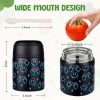 10oz Soup Thermo for Hot Food Kids Insulated Food Jar with Spoon Wide Mouth Stainless Steel Lunch Container Leak Proof Vacuum Food Box for School Travel Picnic Black Game