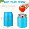 10oz Soup Thermo for Hot Food Kids Insulated Food Jar with Spoon Wide Mouth Stainless Steel Lunch Container Leak Proof Vacuum Food Box for School Travel Picnic Blue Dinosaur