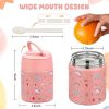 10oz Soup Thermo for Hot Food Kids Insulated Food Jar Container with Spoon Width Mouth Stainless Steel Leak Proof Thermo Lunch Box for School Travel