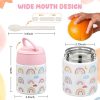 10oz Soup Thermo for Hot Food Kids Insulated Food Jar Container with Spoon Width Mouth Stainless Steel Leak Proof Thermo Lunch Box for School Travel
