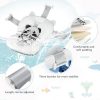 Collapsible Baby Bathtub for Newborn, Baby Bath Tub with Thermometer & Soft Floating Cushion & Drain Hole for Infant to Toddler, Portable Travel Bathtub with No-Slip Feet for 0-36 Months-Blue