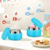 Kids Bento Lunch Box with 8oz Soup Thermo, Kids Leakproof Lunch Food Containers with 4 Compartment,Insulated Hot Food Jar with Lunch Bag for School, Travel (Blue-No lunch bag)