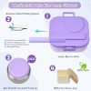 Bento Lunch Box for Kids with 12oz Soup Thermo,4 Compartments Lunch Box Containers Kids, Includes Foldable Spoon &Sauce Jar, BPA Free&Leak proof,Insulated Food Jar for Travel,School (Purple)