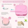 Bento Lunch Box for Kids with 12oz Soup Thermo,4 Compartments Lunch Box Containers Kids, Includes Foldable Spoon &Sauce Jar, BPA Free&Leak proof,Insulated Food Jar for Travel,School (Pink)