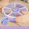 Kids Original Snack Spinner Bundle - Reusable Snack Container with 5 Compartment Dispenser and Lid | BPA and PVC Free | Dishwasher Safe | No Spill, Leakproof,for Toddlers,School (Purple-2Pack)