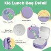 Kids Bento Lunch Box with 12oz Soup Thermo, Kids Leakproof Lunch Food Container with 4 Compartments, Insulated Lunch Bag & Water Cup for Girls Boys to School Travel