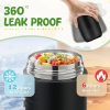 10oz Soup Thermo for Hot Food Kids Insulated Food Jar with Spoon Wide Mouth Stainless Steel Lunch Container Leak Proof Vacuum Food Box for School Travel Picnic Black