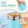10oz Soup Thermo for Hot Food Kids Insulated Food Jar with Spoon Wide Mouth Stainless Steel Lunch Container Leak Proof Vacuum Food Box for School Travel Picnic Ice Blue