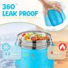 10oz Soup Thermo for Hot Food Kids Insulated Food Jar with Spoon Wide Mouth Stainless Steel Lunch Container Leak Proof Vacuum Food Box for School Travel Picnic Blue Dinosaur