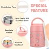 10oz Soup Thermo for Hot Food Kids Insulated Food Jar Container with Spoon Width Mouth Stainless Steel Leak Proof Thermo Lunch Box for School Travel