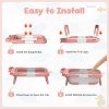 Collapsible Baby Bathtub for Newborn to Toddler (0-24 Months), Portable Baby Bath Tub for Travel, Newborn Bathtub with Soft and Supportive Cushion (Astronaut-Pink)