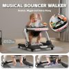 Baby Walker,4-Gear Height Adjustable Baby Walker with Wheels,5 in 1 Baby Activity Center,Music and Lights Bouncer Walker for Baby Boy 6-18 Months,Adjustable Speed Baby Push Walker