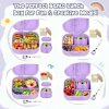 Kids Lunch Box Set -12oz Insulated Food Jar, Thermal Bag,Leakproof Lunch Food Containers Cutlery (BPA Free)-Gift for Girls/Boys Age 3-10(Purple+Purple Jar)