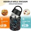 Soup Thermo for Hot Food Kids 16oz Insulated Food Jar Leakproof Thermo Lunch Container for Kids Wide-Mouth Stainless Steel Lunch Box for School with Handle Folding Spoon(3+)​