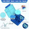 Kids Bento Lunch Box with 8oz Soup Thermo, Kids Leakproof Lunch Food Containers with 4 Compartment,Insulated Hot Food Jar with Lunch Bag for School, Travel (Blue)