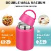 Soup Thermo for Hot Food Kids 16oz Insulated Food Jar Leakproof Thermo Lunch Container for Kids Wide-Mouth Stainless Steel Lunch Box for School with Handle Folding Spoon(3+)​