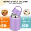 Soup Thermo for Hot Food Kids 16oz Insulated Food Jar Leakproof Thermo Lunch Container for Kids Wide-Mouth Stainless Steel Lunch Box for School with Handle Folding Spoon(3+)​