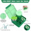Kids Bento Lunch Box with 8oz Soup Thermo, Kids Leakproof Lunch Food Containers with 4 Compartment,Insulated Hot Food Jar with Lunch Bag for School, Travel (Green)